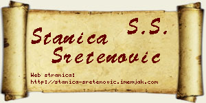 Stanica Sretenović vizit kartica
